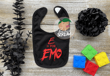 Load image into Gallery viewer, E is for Emo - Baby Bib AllDayShirts
