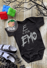 Load image into Gallery viewer, E is for Emo - Baby Onesie AllDayShirts