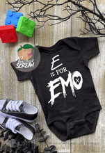 Load image into Gallery viewer, E is for Emo - Baby Onesie AllDayShirts