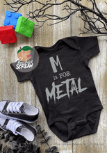 Load image into Gallery viewer, M is for Metal - Baby Onesie AllDayShirts