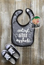 Load image into Gallery viewer, Cutest Little Asshole - Baby Bib JiffyShirts