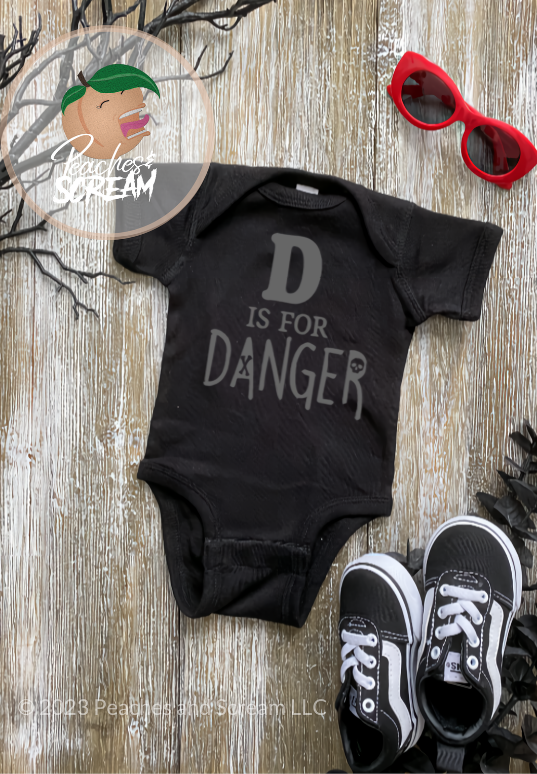 D is for Danger - Baby Onesie Peaches and Scream LLC