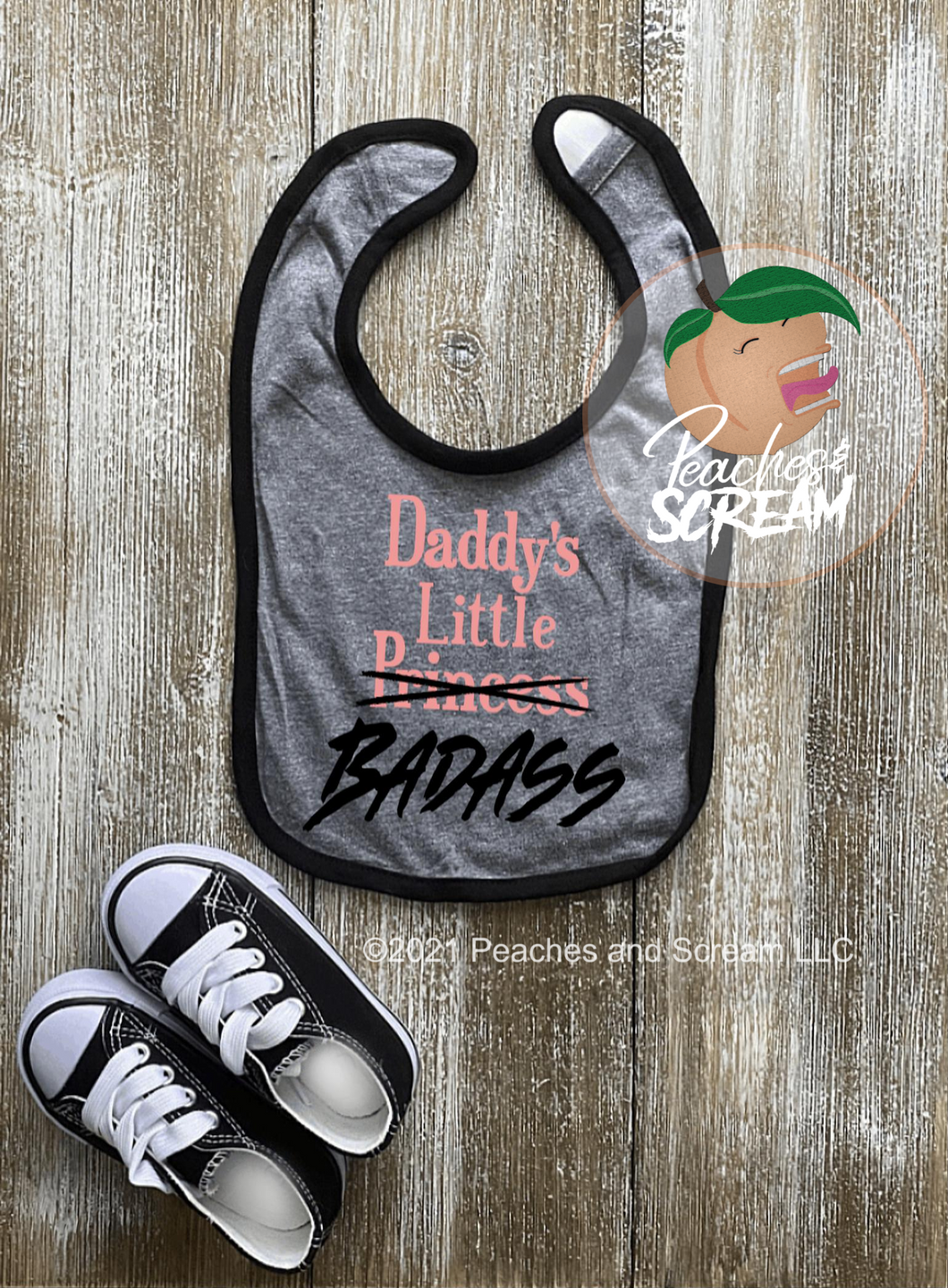 Daddy's Little Badass - Baby Bib JiffyShirts