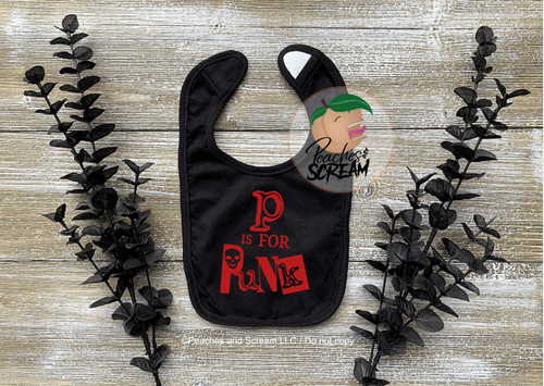 P is for Punk - Baby Bib AllDayShirts