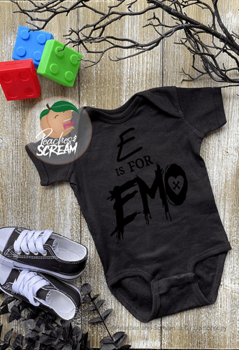 E is for Emo - Baby Onesie AllDayShirts