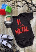 Load image into Gallery viewer, M is for Metal - Baby Onesie AllDayShirts
