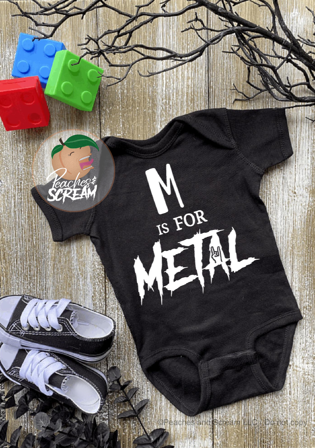 M is for Metal - Baby Onesie AllDayShirts