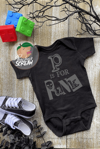 P is for Punk - Baby Onesie AllDayShirts