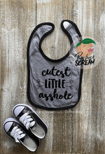 Load image into Gallery viewer, Cutest Little Asshole - Baby Bib JiffyShirts
