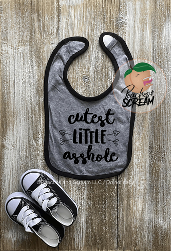 Cutest Little Asshole - Baby Bib JiffyShirts