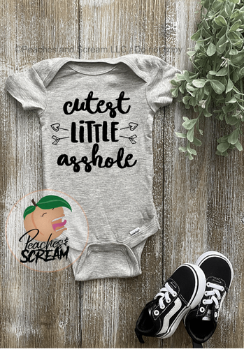 Cutest Little Asshole - Gray Baby Onesie Gerber